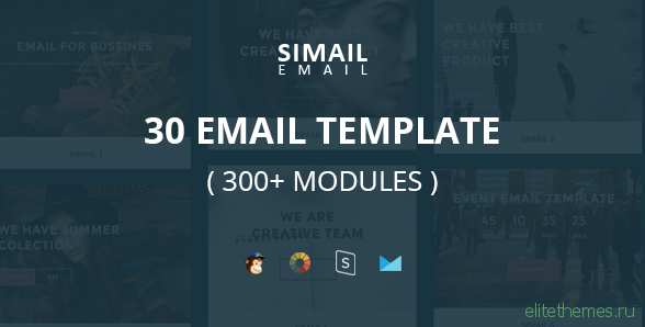 SIMAIL - 30 Email Template (300+ Modules) + Stampready Builder