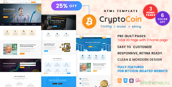 CryptoCoin - Bitcoin Crypto Currency Wallet and Mining Template