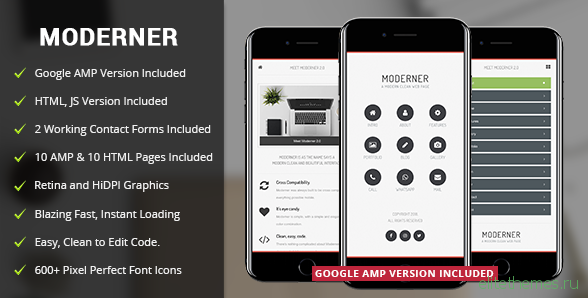 Moderner Mobile v2.0 - Mobile Template & Google AMP