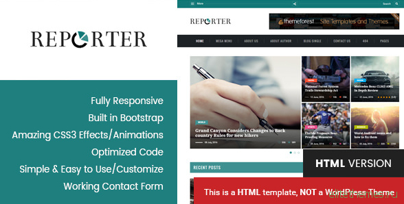Max Reporter - HTML Magazine Template
