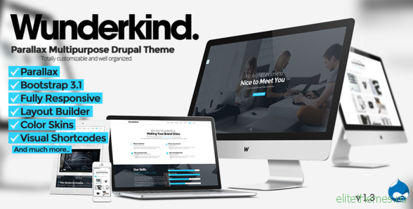 Wunderkind v1.5 - One Page Parallax Drupal 7 Theme