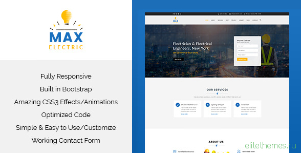 Max Electric - Electrician HTML Template