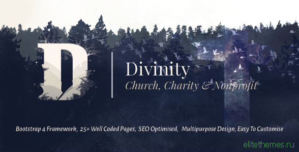 Divinity - Church, Non Profit and Charity Events Bootstrap 4 HTML Template
