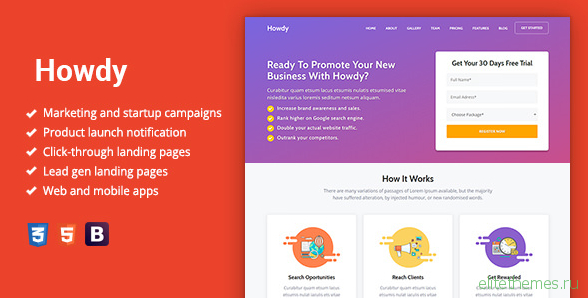 Howdy - Multipurpose High-Converting Landing Page Template