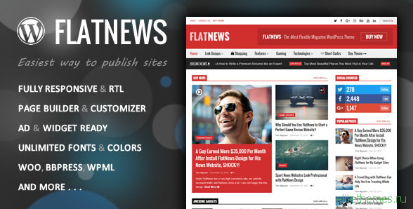 FlatNews v3.8 – Responsive Magazine WordPress Theme