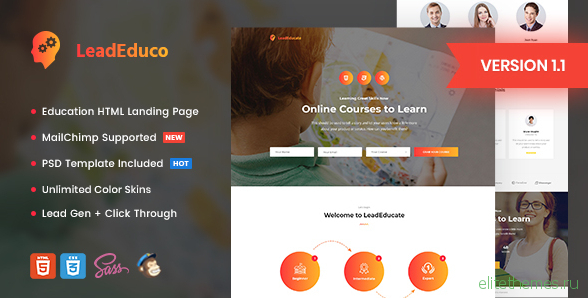 LeadEduco v1.1 - Education HTML Landing Page Template