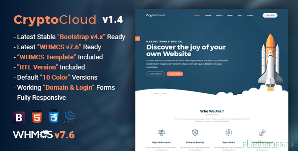 CryptoCloud v1.4 - Multipurpose Hosting and WHMCS Template