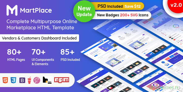 MartPlace v2.0 - Multipurpose Online Marketplace HTML Template with Dashboard