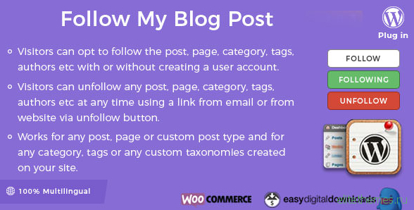 Follow My Blog Post WordPress Plugin v1.9.5