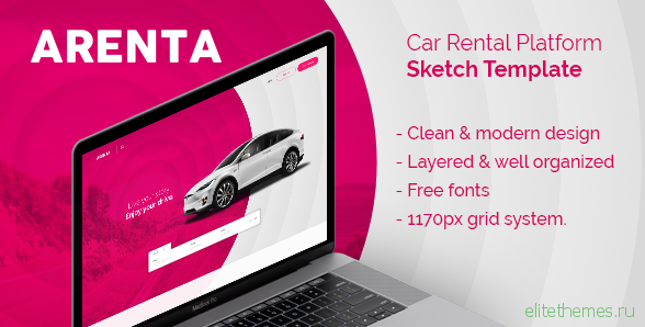 Arenta - Car Rental Platform Sketch Template