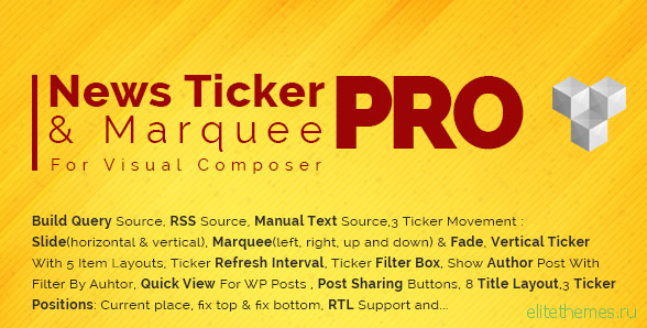 Pro News Ticker & Marquee for Visual Composer v1.3.1