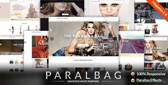 Responsive Magento Themes - Parallax Handbags Bags Store