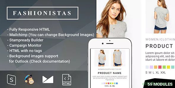 Fashion & Ecommerce - Responsive Email with Mailchimp Editor & StampReady Builder