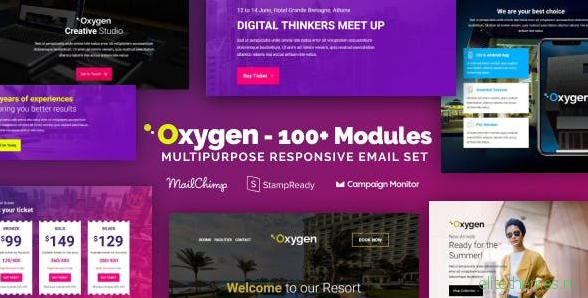 Oxygen - Responsive Email with 100+ Modules + MailChimp Editor + Builder