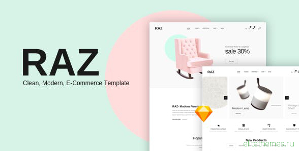 RAZ - Clean, Modern e-Commerce Sketch Templates
