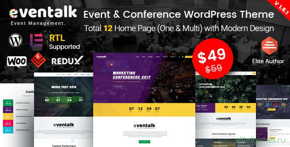 EvenTalk v1.5.3 - Event Conference WordPress Theme for Event and Conference