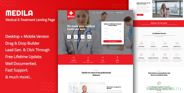 Medila v1.0 - Medical Treatment & Health Care Landing Page Template