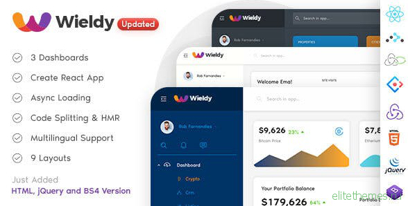 Wieldy v1.7.1 - React Admin Template Ant Design and Redux