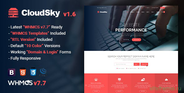 CloudSky v1.6 - Multipurpose Domain, Hosting and WHMCS Template