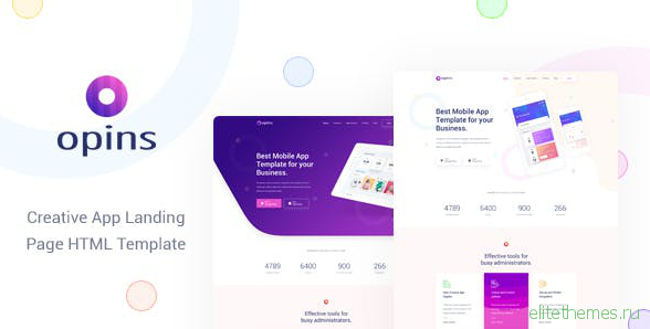 Opins v1.0 - Creative App Landing Page HTML Template
