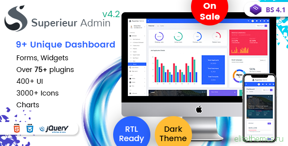 Superieur Admin v4.2 - Responsive Bootstrap 4 Admin Template Dashboard Web App