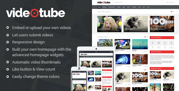 VideoTube v3.2.6 - A Responsive Video WordPress Theme