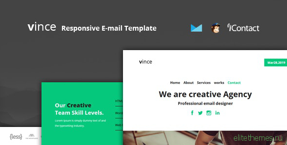 Vince Mail v1.0 - Responsive E-mail Template + Online Access