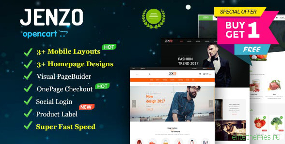 Jenzo v1.0 - Drag & Drop Multipurpose OpenCart Theme with Mobile-Specific Layouts