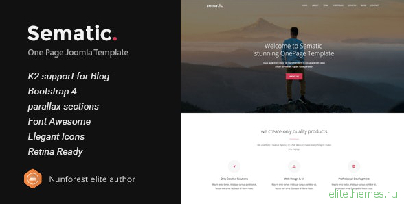 Sematic v2.0 - One Page Joomla Template
