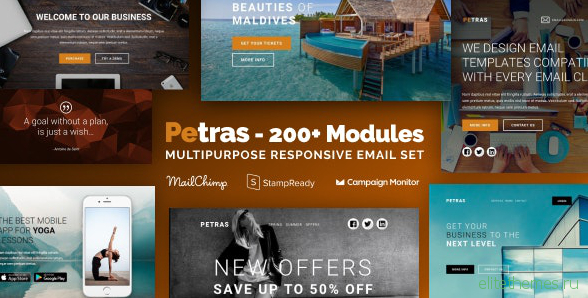 Petras 200 - Multipurpose Email Set with MailChimp Editor, StampReady & Online Builder
