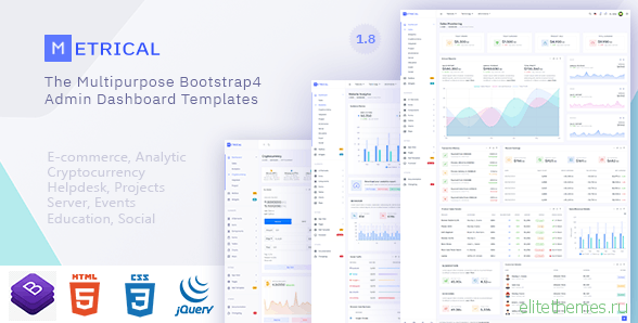Metrical v1.8 - Multipurpose Bootstrap4 Admin Dashboard Template