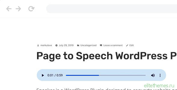 Speaker v2.0.5 - Page to Speech Plugin for WordPress