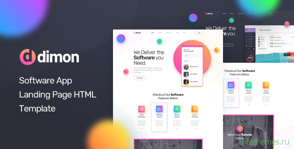 Dimon v1.0 - Software App Landing Page HTML Template
