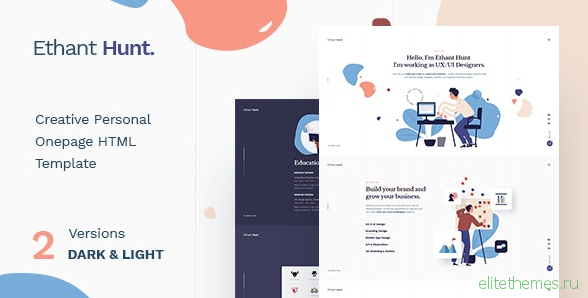 Ethant Hunt v1.0 - Personal Onepage HTML Template