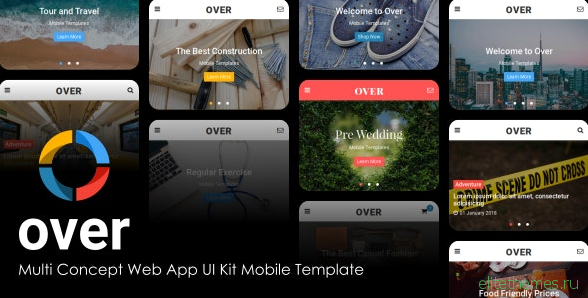 Over v1.0 - Multi-Concept Web App UI Kit Mobile Template