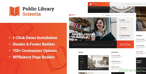 Scientia v1.0.1 - Public Library & Book Store Education WordPress Theme