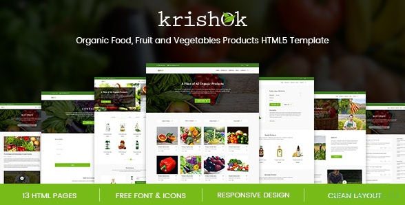 Krishok v1.0 - Organic Food, Fruit and Vegetables Products HTML5 Template