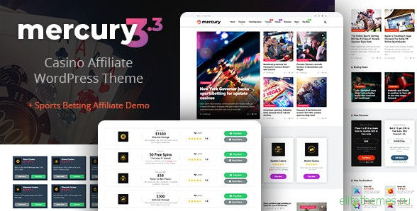 Mercury v3.4.1 - Gambling & Casino Affiliate WordPress Theme. News & Reviews