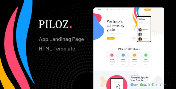 Piloz v1.0 - App Landing Page HTML Template
