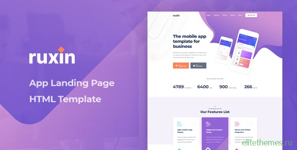 Ruxin v1.0 - App Landing Page HTML Template