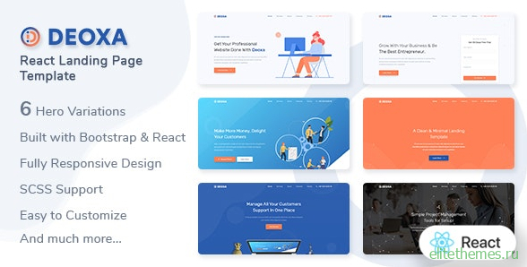 Deoxa v1.0 - React Landing Page Template