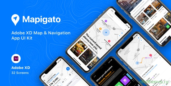Mapigato v1.0 - Adobe XD Map & Navigation App UI Kit