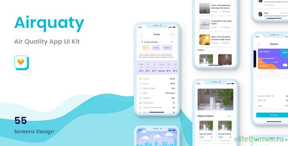 Airquaty v1.0 - Air Quality App UI Kit