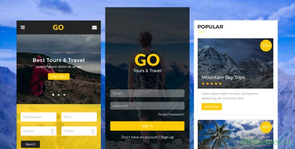 Go v1.0 - Tours & Travel Mobile Template
