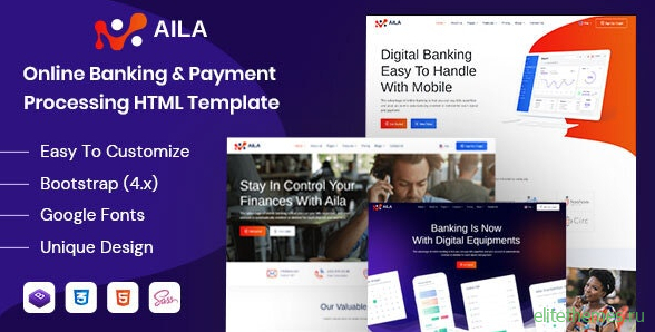 Aila v1.0 - Online Banking & Payment HTML Template