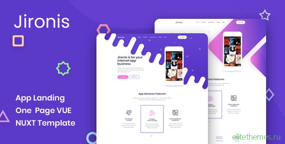 Jironis v1.0 - Vue Nuxt App Landing One Page Template