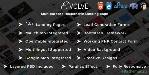EVOLVE v1.0 - Multipurpose Responsive HTML Landing Pages