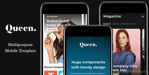 Queen v1.0 - Multiconcept HTML Mobile App Template