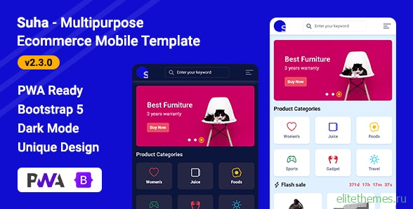 Suha v2.3.0 - Multipurpose Ecommerce Mobile HTML Template
