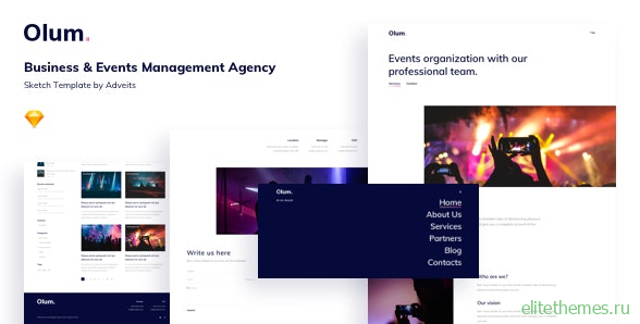 Olum v1.0 - Business & Events Management Agency Sketch Template